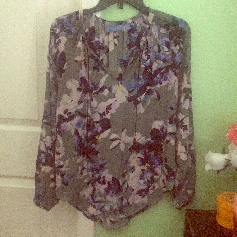 Beautiful Small Blue Flowery Blouse